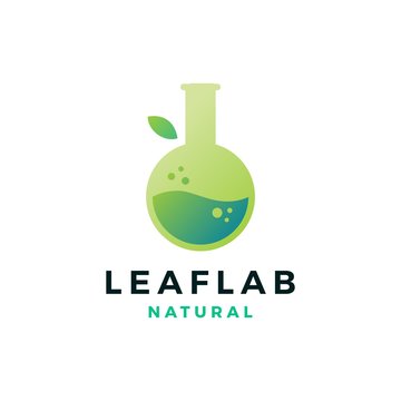 leaf lab nature logo vector icon illustration