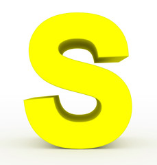 letter S 3d yellow isolated on white