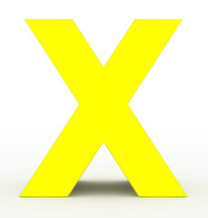 Obraz premium letter X 3d yellow isolated on white
