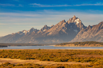 View of Grand Tetons on a Misty Morning at Willow Flats © Jill Clardy