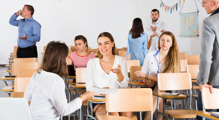 Students enjoying free time in class