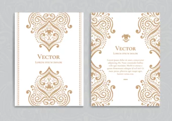 Tapeten Gold and white vintage greeting card. Luxury vector ornament template. Great for invitation, flyer, menu, brochure, postcard, background, wallpaper, decoration, packaging or any desired idea © Annartlab