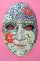 Carnival Mask on the wall at Olinda, Pernambuco, Brazil