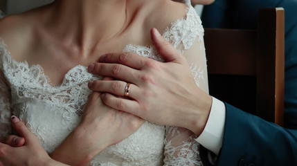 happy wedding, bride and groom together