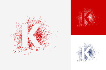 Obraz premium Letter K Splash Grunge Logo Template Design Vector, Emblem, Design Concept, Creative Symbol, Icon