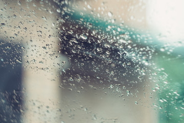 Rain drops on glass