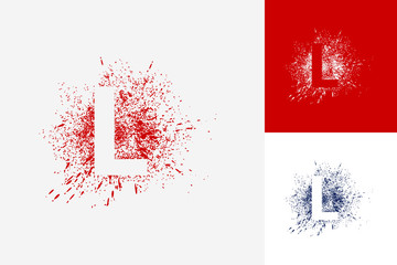 Letter L Splash Grunge Logo Template Design Vector, Emblem, Design Concept, Creative Symbol, Icon