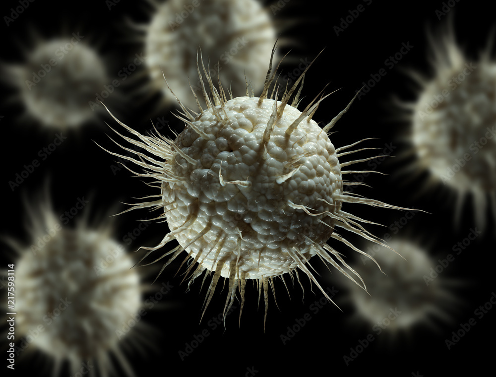 Wall mural 3d conceptual virus cells