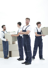 The team of responsible movers and their smiling leader,