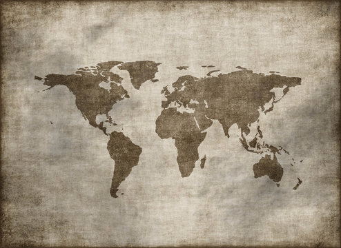 Fototapeta classic vintage old grunge world map