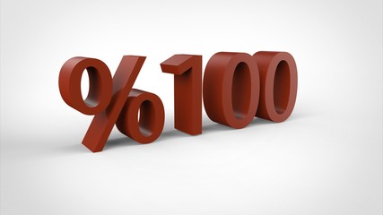 3d %100 symbol red