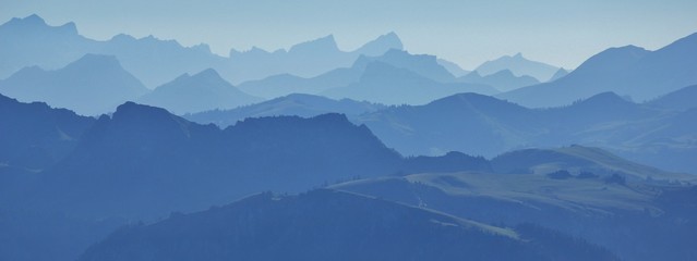 Mountain ranges seen from Mount Niesen, Bernese Oberland.