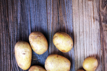 potato food . Fresh raw organic potatoes
