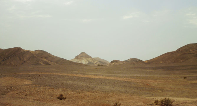 Egyptian Desert at the daytime And Mysty Sky