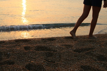 walk alone on beach