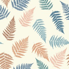 Forest ferns. Seamless pattern. Vintage. Vector illustration.