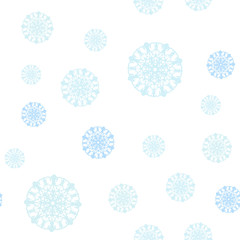 Naklejka premium Light BLUE vector seamless cover with beautiful snowflakes.