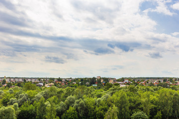Panorama view on Serpukhov town (Moscow region) from the Red mount. Russia.