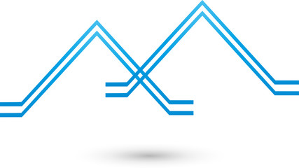 Zwei H&auml;user, D&auml;cher, Dachdecker und Immobilien Logo