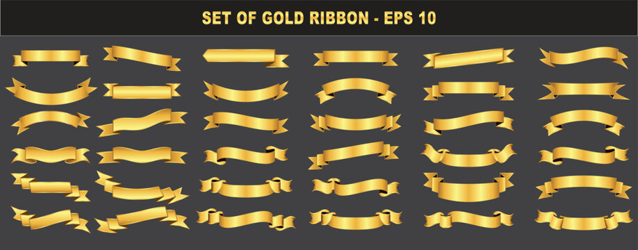 set of gold ribbon. easy to modify