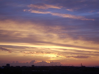 Fototapeta premium Sunset over Tallinn. View from the observation deck 