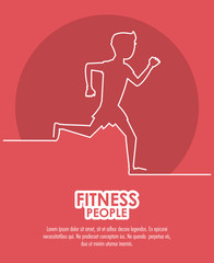Fototapeta na wymiar Fitness people running poster with information vector illustration graphic design