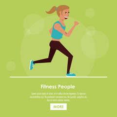 Fototapeta na wymiar Fitness people running poster with information vector illustration graphic design