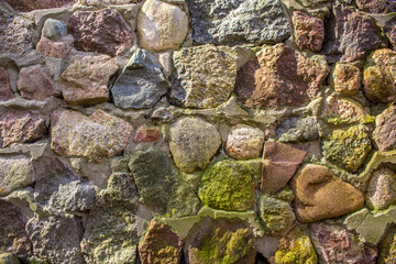 wall of large coarse stones, background, texture