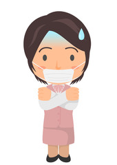 風邪をひいたOL