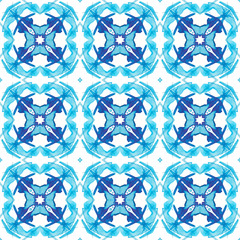Kaleidoscope blue geometric pattern