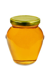 Honey jar isolated on white background