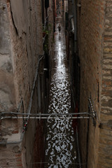 Venice during flood, acqua alta
