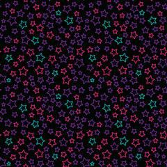 Happy Halloween Seamless pattern star. Modern Bright design . Vector illustration isolated on black background.