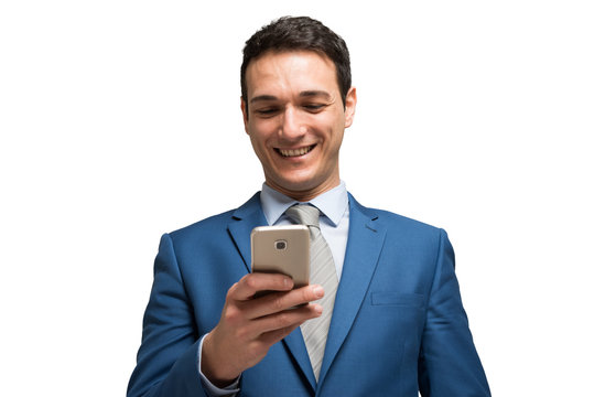 Businessman using his phone