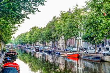 Fototapeta premium Iconic views along the Canals of Amsterdam