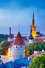 Aerial View of City of Tallinn in Estonia