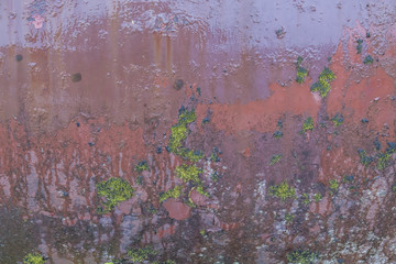 Textured photo of side of rusty boat, Alaska