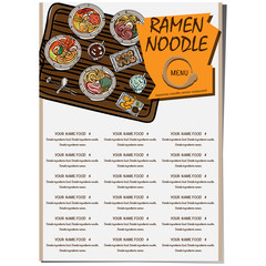 menu ramen noodle japanese template design