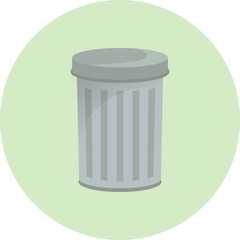 Trash container icon, waste container, recycling bin, dustbin, semi flat vetor illustration