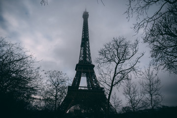 Eiffel tower in the fog