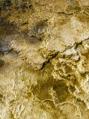 Mineral deposits create an abstract pattern in Yellowstone