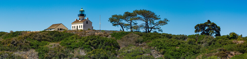 Fototapeta na wymiar Point Loma Lighthouse Scenic Panorama