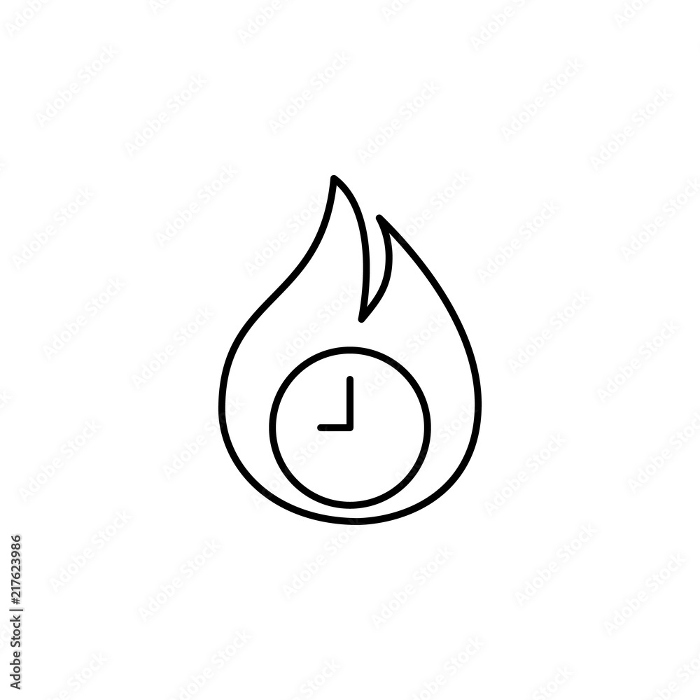 Poster fire time icon. element of time value icon for mobile concept and web apps. thin line fire time icon