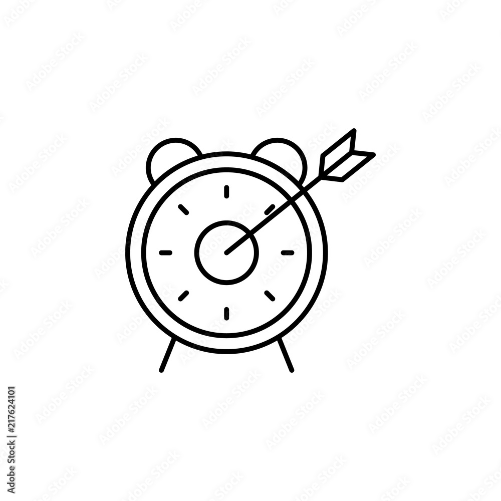 Poster target time icon. element of time value icon for mobile concept and web apps. thin line target time 