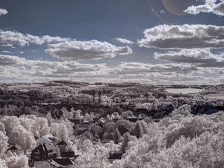 infrared photography - ir photo of landscape with tree under sky with clouds - the art of our world...