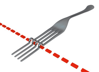 Fork Metal Red Line Cross