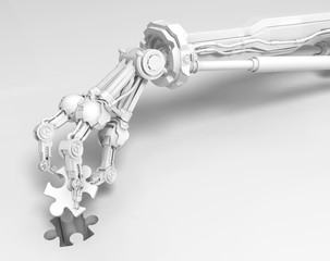 Robotic Arm Three Fingers White, Puzzle Bit