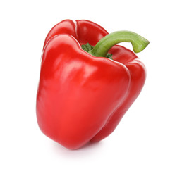 Raw ripe paprika pepper on white background