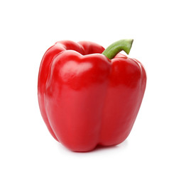 Raw ripe paprika pepper on white background
