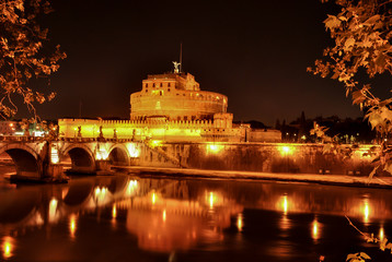 michelangelo's castle at night rome